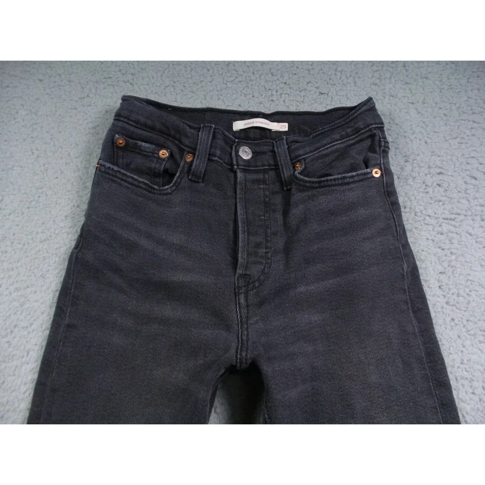 Levis Jeans Womens Size 25 Gray Denim Wedgie‎ Straight Mid Rise Button Fly